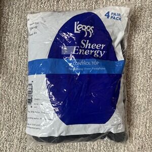 NOS Leggs Sheer Energy Control top Size Q Navy 61 Pantyhose Slightly Imperfect